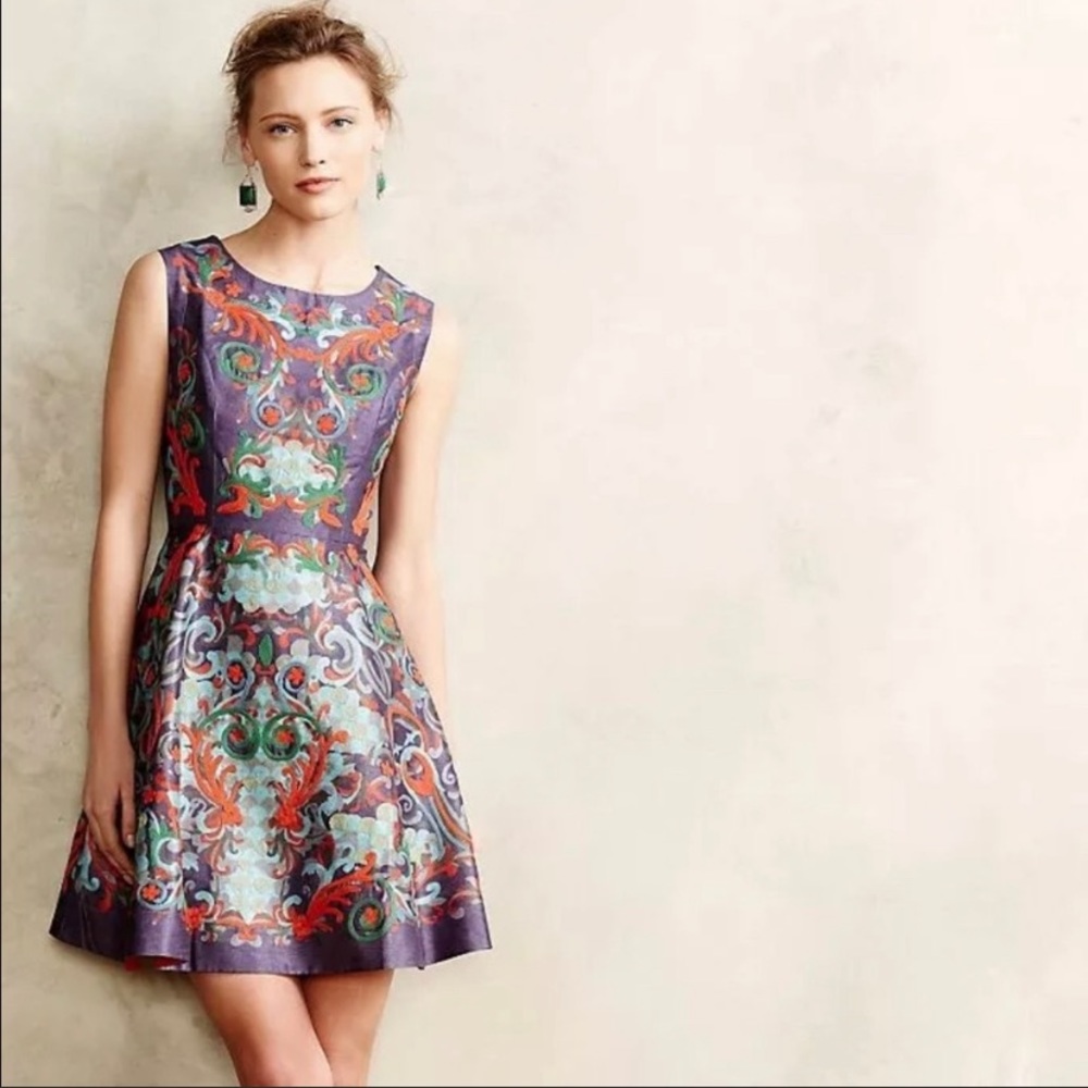 Anthropologie Pankaj & Nidhi Embroidered Dress. 0P